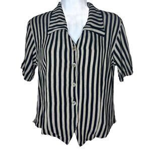 Vintage Camille Claudel Women's Sz S Vertical Striped Buttoned Top (1906)